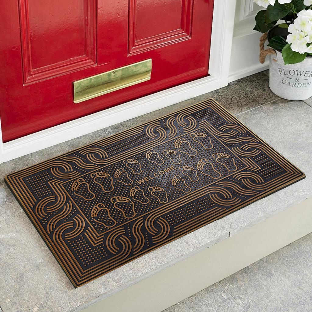 Desenli Kauçuk Kapı Önü Paspası