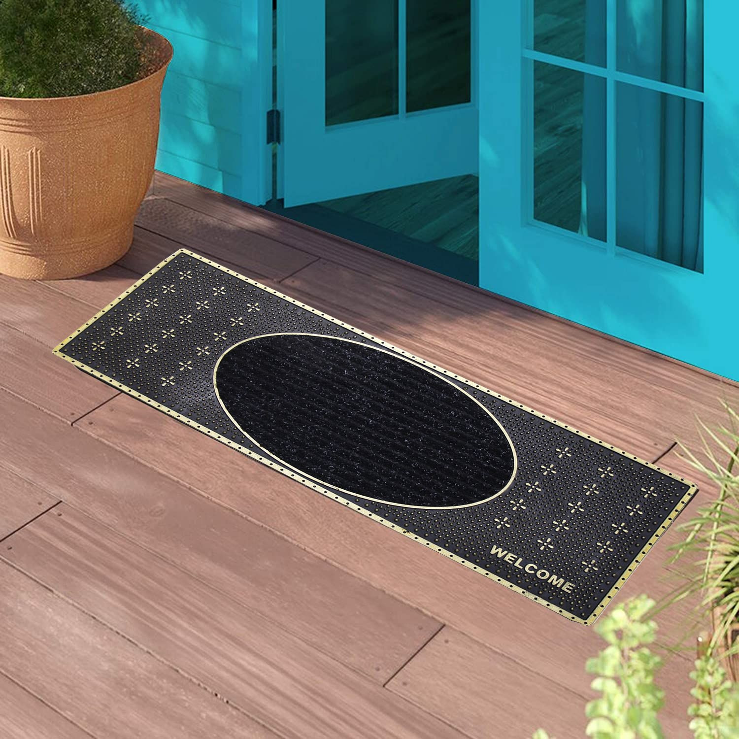 Desenli Kauçuk Kapı Önü Paspası