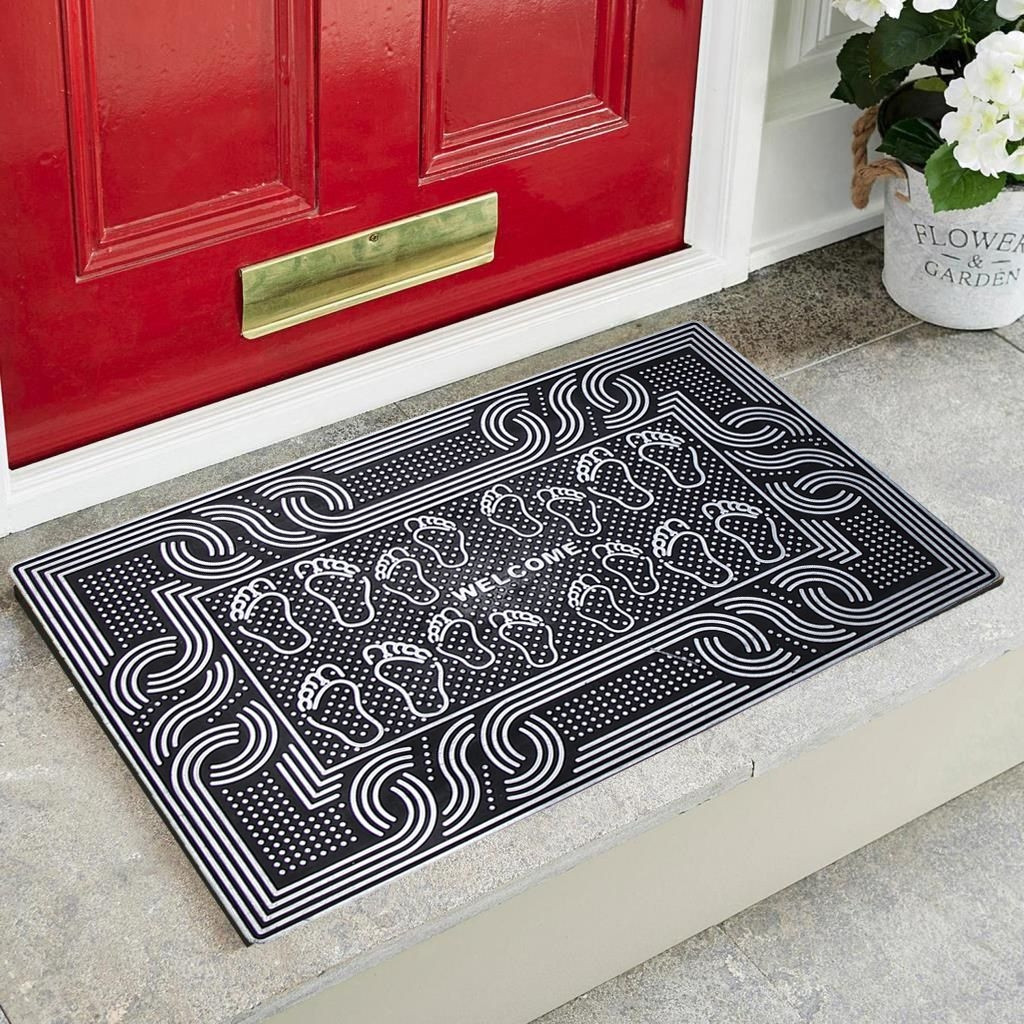 Desenli Kauçuk Kapı Önü Paspası