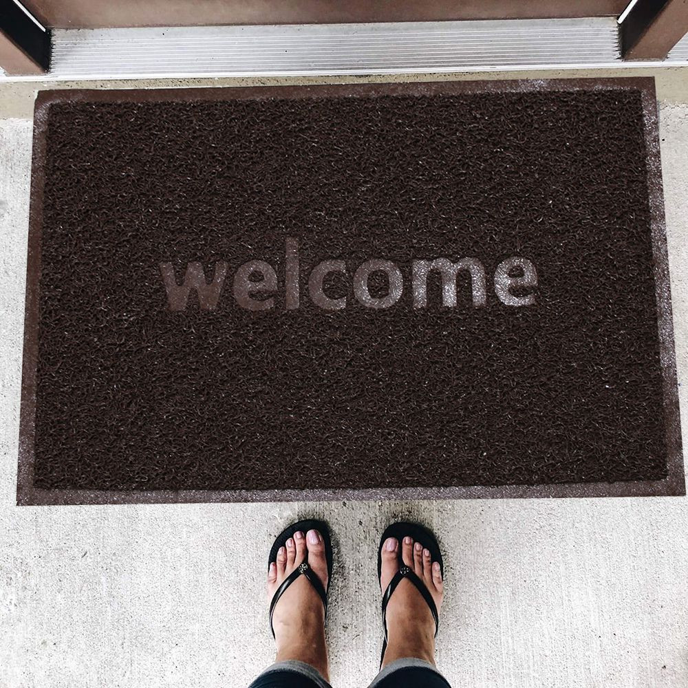 Büyük Boy Welcome Baskılı Kıvırcık Kapı Önü Paspası