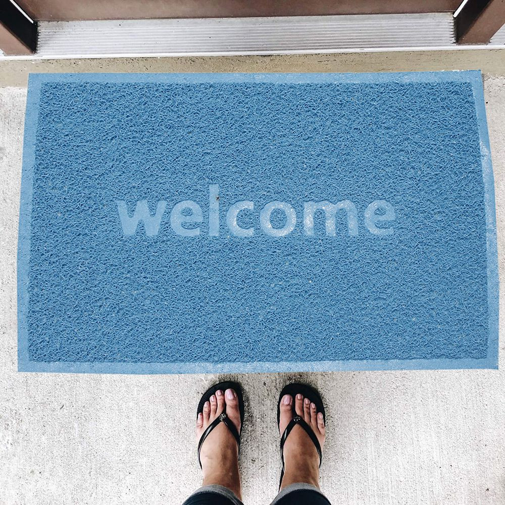 Büyük Boy Welcome Baskılı Kıvırcık Kapı Önü Paspası