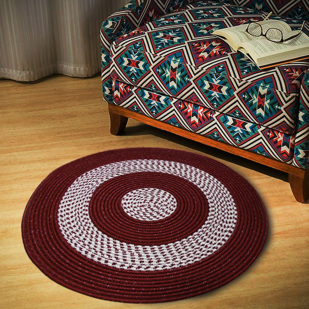 Dekoratif Oval El Örgüsü Halı Paspas