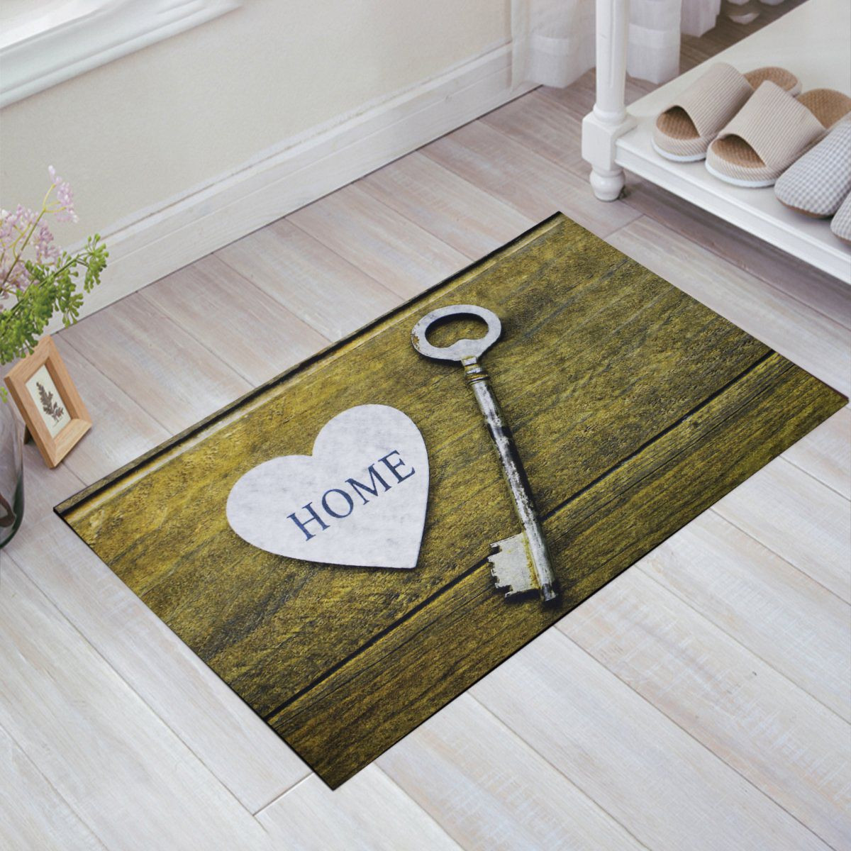 Home ve Anahtar Baskılı Kauçuk Kapı Önü Paspası
