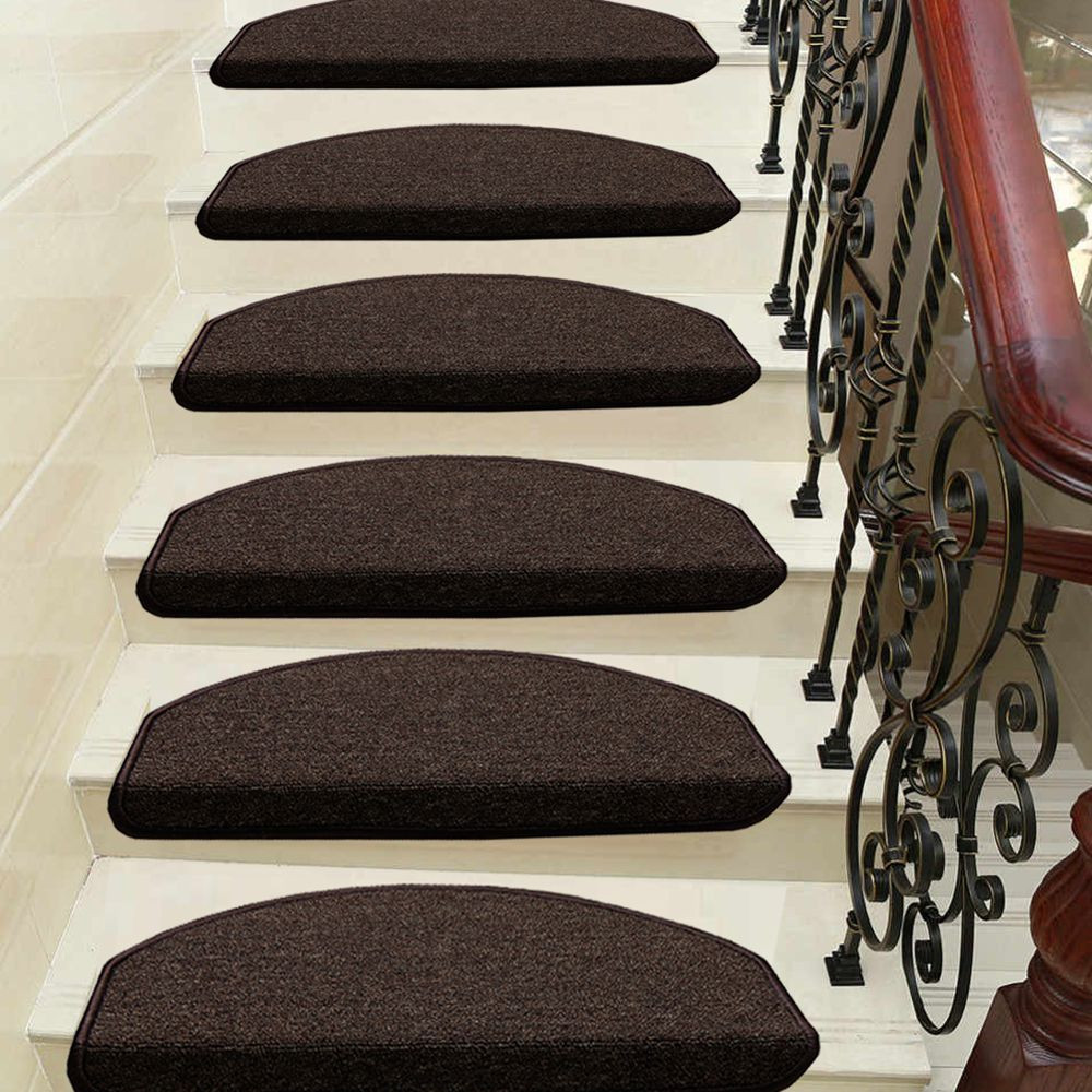 Kahve Bukl Kendinden Yapışkanlı Merdiven Basamak Paspası / Halısı