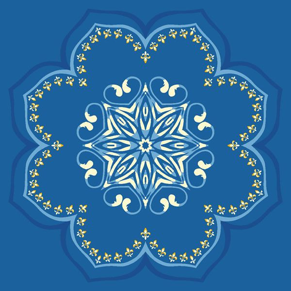 Mimoza Göbekli Cami Halısı Mavi