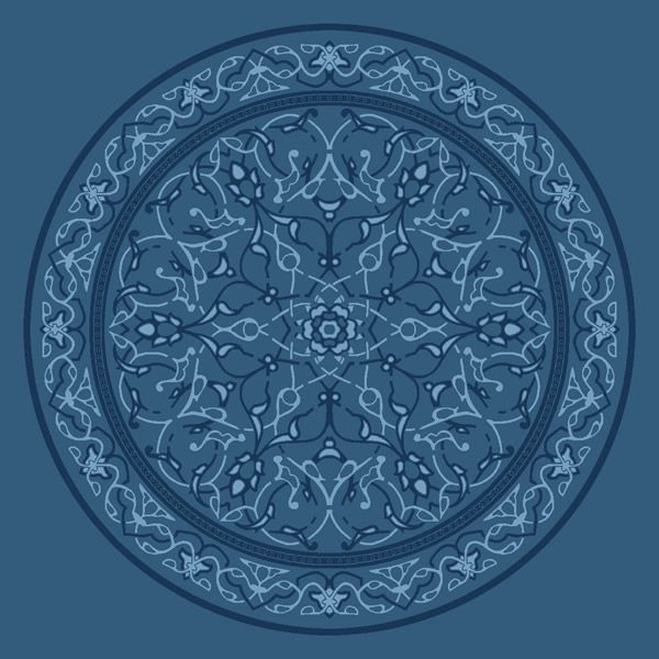 Petunya Göbekli Cami Halısı Antik Mavi