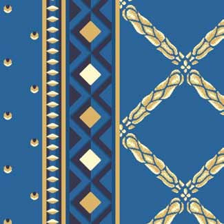 Samur S10 073 - 10 Mavi Desenli Hotel Halısı