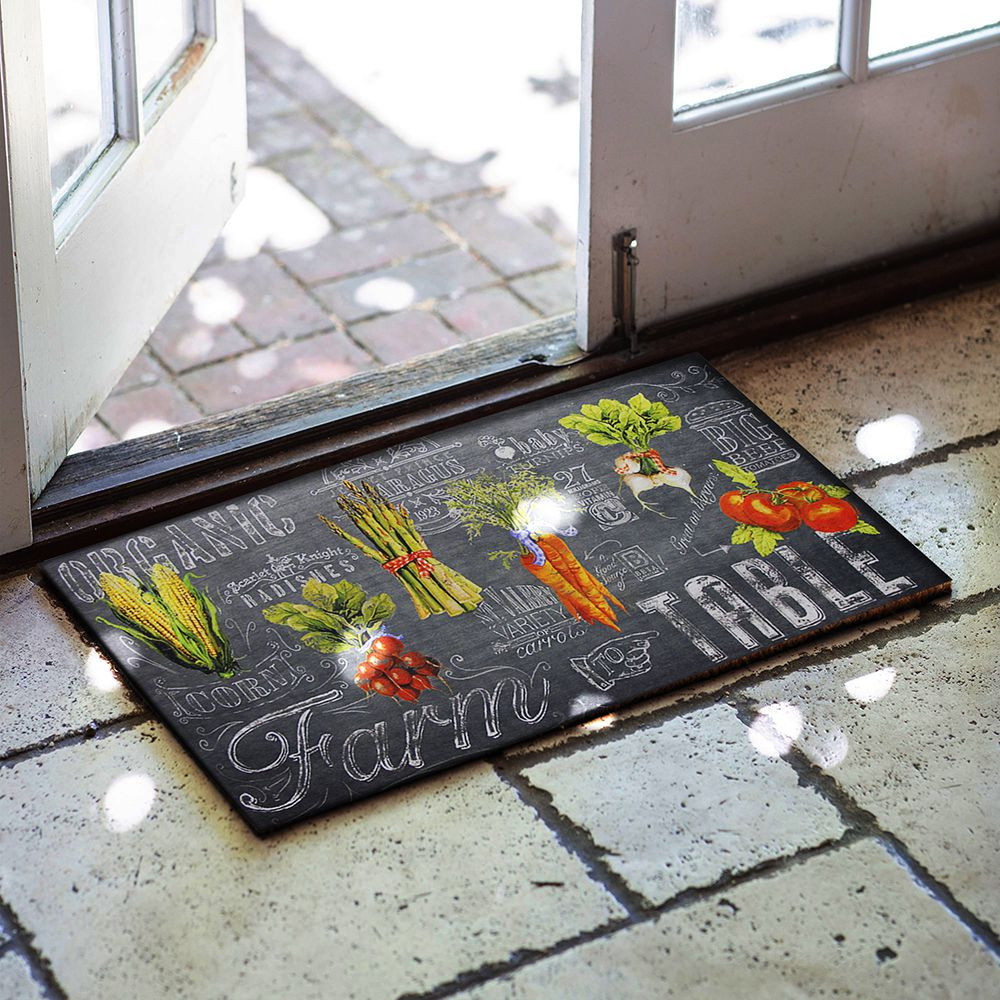 Sebze Desenli Kauçuk Kapı Önü ve Mutfak Paspası