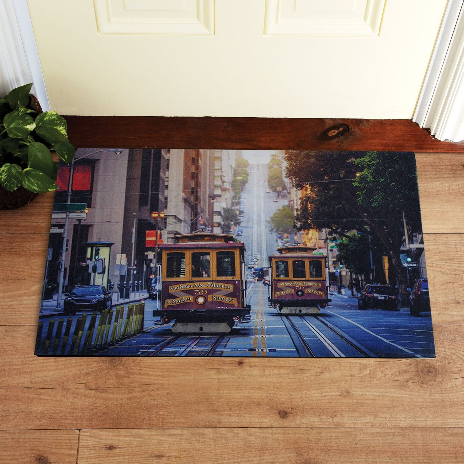 Vanness Avenue Vancouver Baskılı Çift Taraflı Kauçuk Kapı Önü Paspası