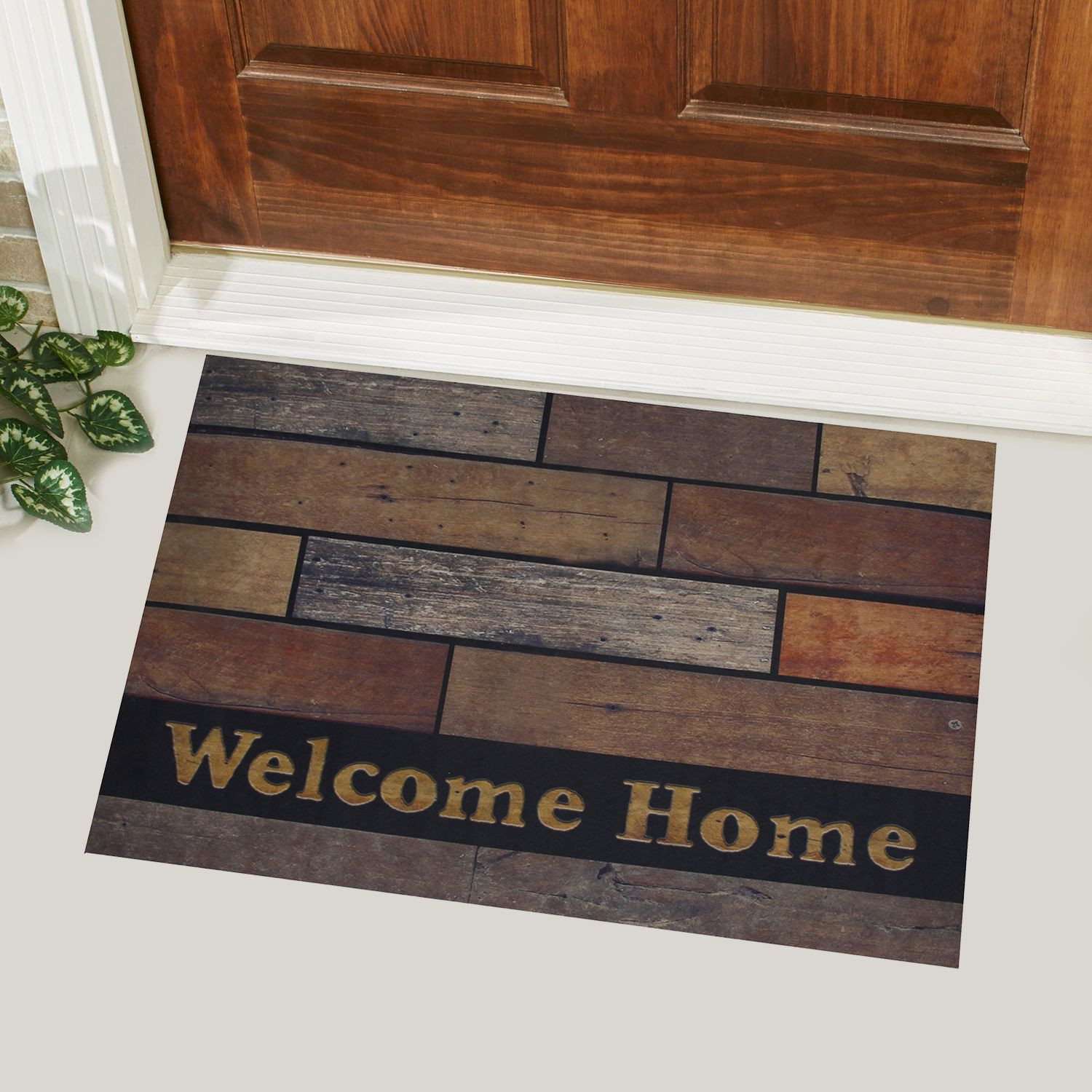 Welcome Home Yazılı Kauçuk Kapı Önü Paspası