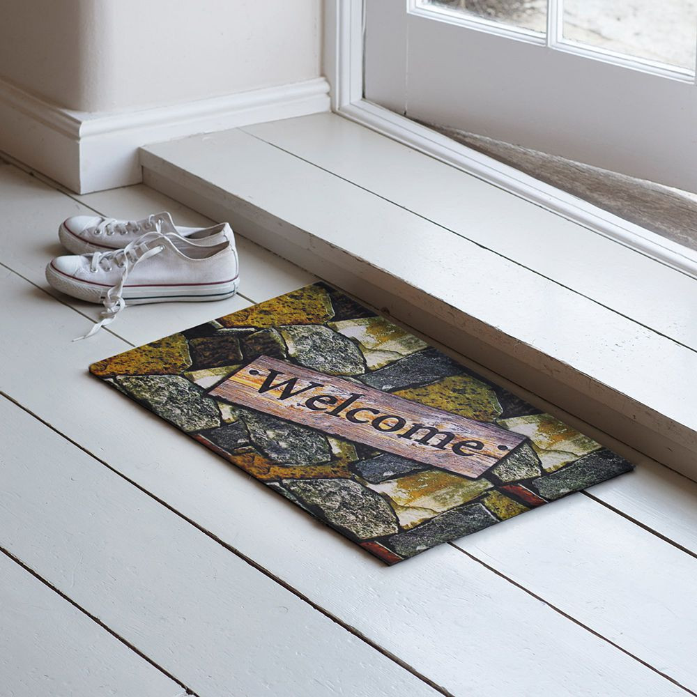 Welcome Yazılı Kauçuk Kapı Önü Paspası