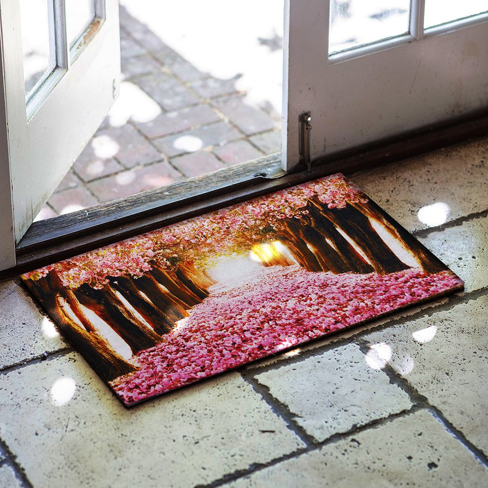 Yol Baskılı Kauçuk Kapı Önü Paspası