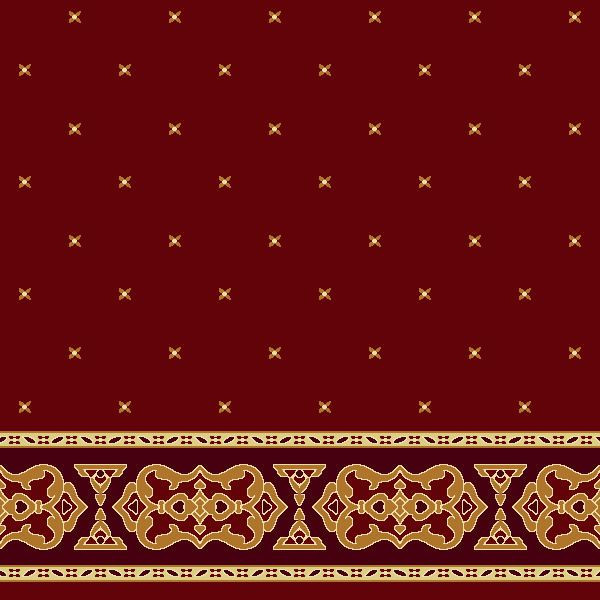 Zambak Saflı Cami Halısı Koyu Bordo